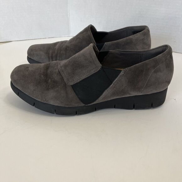 Clarks Artisan Grey Suede Daelyn‎ Monarch Slip on Comfort Loafer Shoes Size 8M - Picture 4 of 9